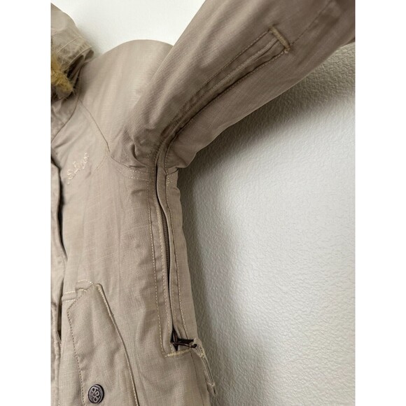 686 Mannual Snowboard Jacket Full Zip Tan Fur Trim Hooded Beige Size Women's XS - Picture 6 of 11
